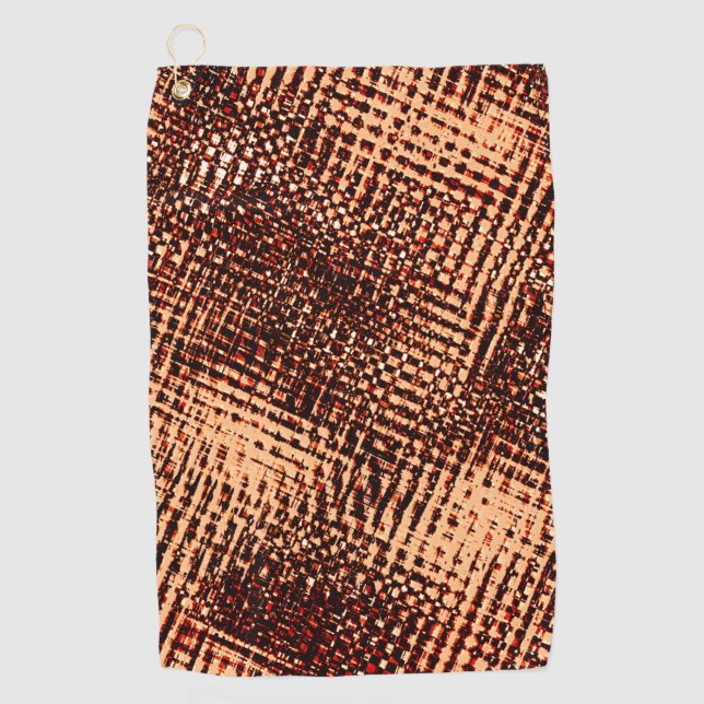 Toalla De Golf Rasgos cruzados gruesos en naranja con sombra (Anverso)