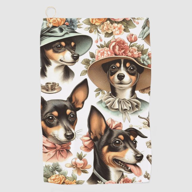 Toalla De Golf Rat Terrier Viejo Sin Marea (Anverso)