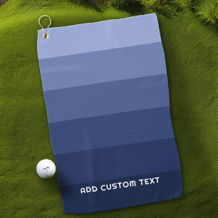 Toalla De Golf Rayas Azules Retro con Nombre Simple Sans Serif