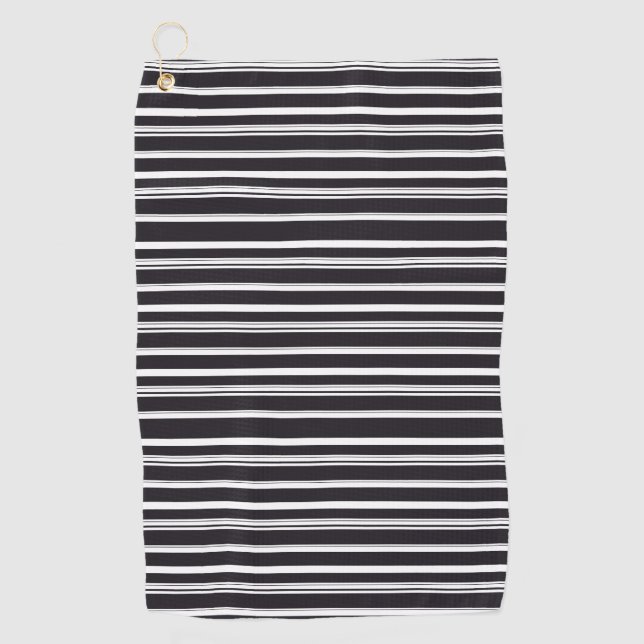 Toalla De Golf Rayas blancas negras cortas (Anverso)