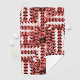 Toalla De Golf Rayas cruzadas rojas con gradiente o pulido