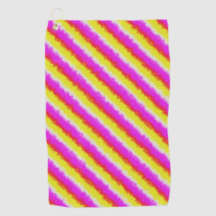 Toalla De Golf Rayas de arco iris rosado de Artdeco