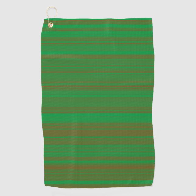 Toalla De Golf Rayas marrones verdes (Anverso)
