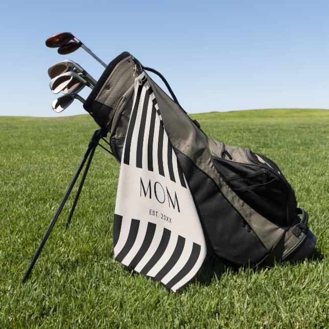 Toalla De Golf Rayas Mínimas Modernas Mamá Establecida (Verde)