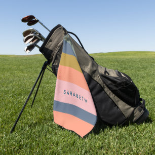 Toalla De Golf Rayas modernas elegantes Personalizadas terrosas b