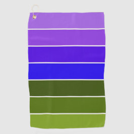 Toalla De Golf Rayas moradas, azules y verdes