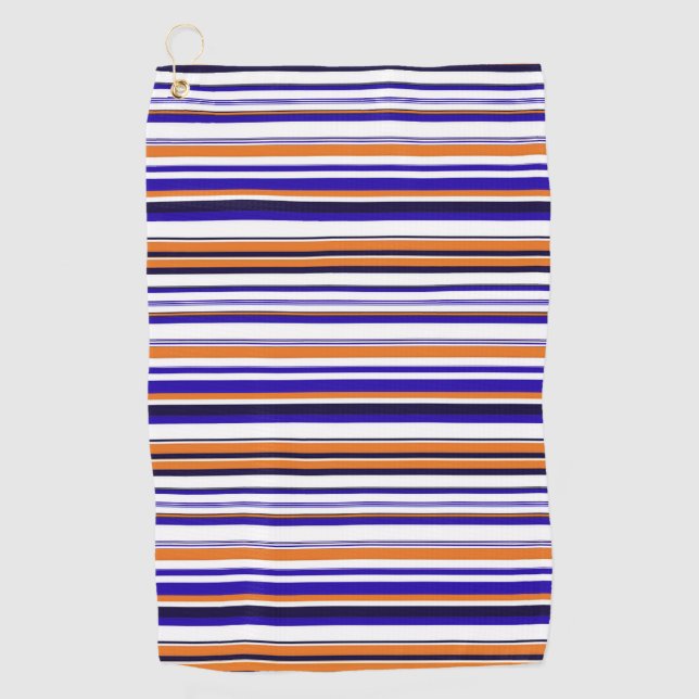 Toalla De Golf Rayas naranjas azules (Anverso)