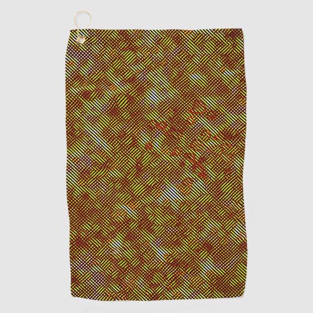 Toalla De Golf Rayas naranjas inclinadas manchadas de yeso (Anverso)