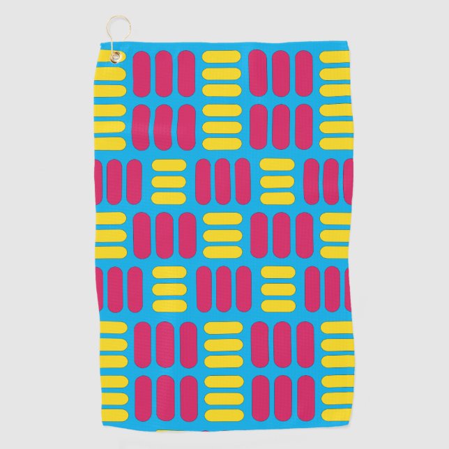 Toalla De Golf Rayas rosadas amarillas (Anverso)