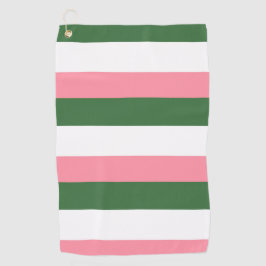 Toalla De Golf Rayas rosas, verdes y blancas