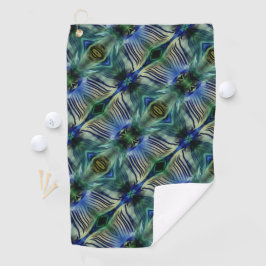 Toalla De Golf Rayas transversales curvadas en azul y verde llama