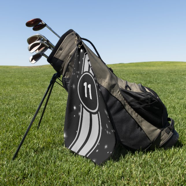 Toalla De Golf Rayos de Carreras negro y plateado Starlight (Verde)