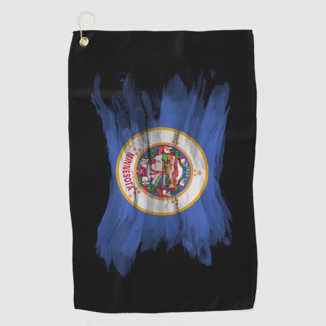 Toalla De Golf Razo del pincel de la bandera del estado de Minnes (Anverso)