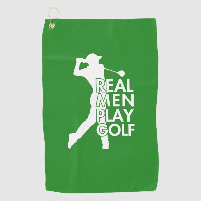Toalla De Golf Real Man Play Golf Funny Golf Tema (Anverso)