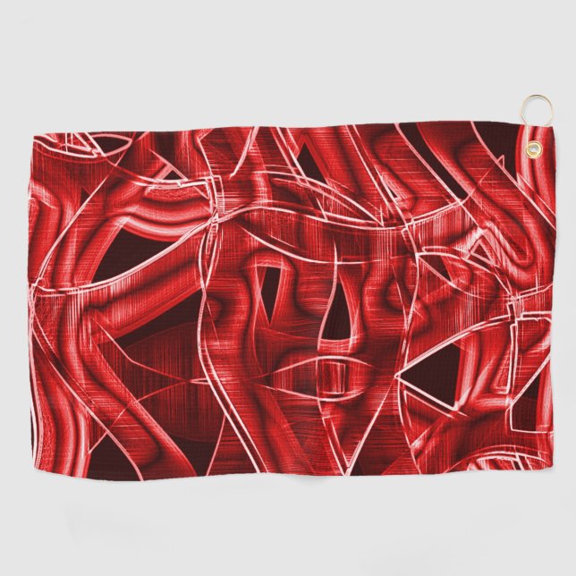 Toalla De Golf Recortes de cinta acrílica roja cruzados y superpu (Horizontal)