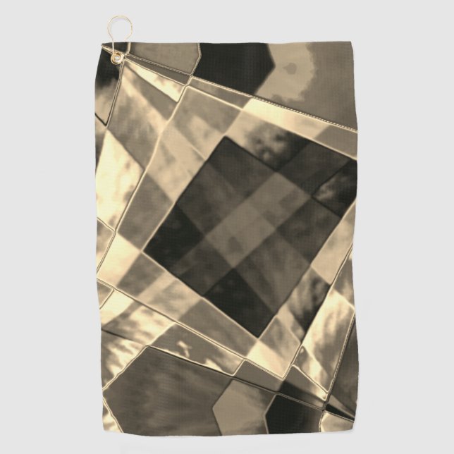 Toalla De Golf Rectángulos inclinados en tonos madera o beige? (Anverso)