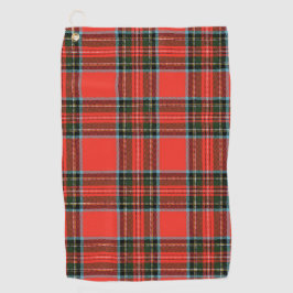 Toalla De Golf Red Black and White Plaid Pattern