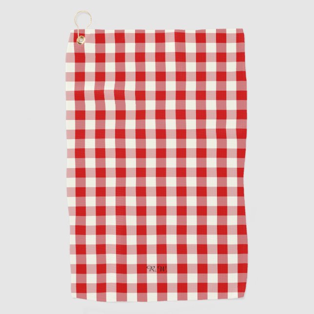 Toalla De Golf Red Gingham Plaid (Anverso)