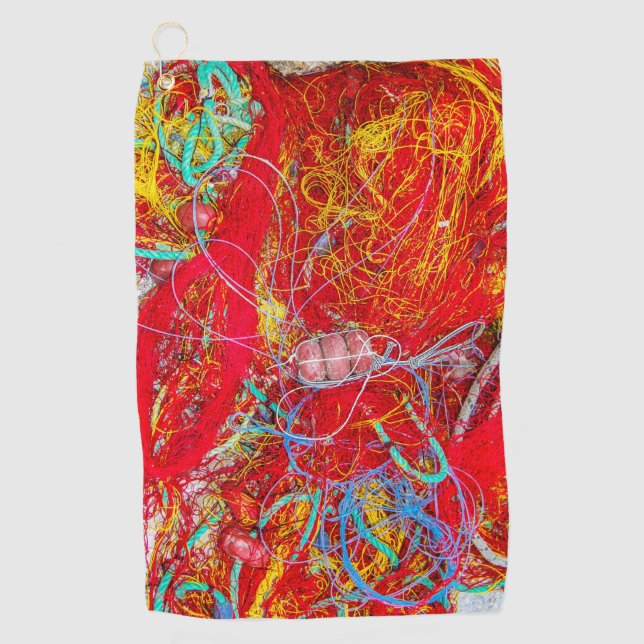 Toalla De Golf Redes de pesca coloridas (Anverso)