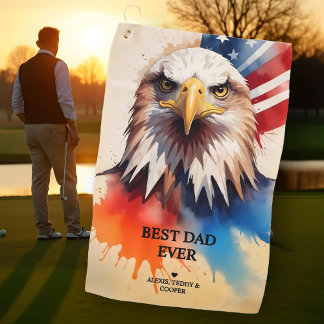Toalla De Golf Refined Modern & Elegant Patriotic Eagle