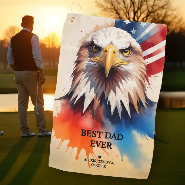 Toalla De Golf Refined Modern & Elegant Patriotic Eagle (Refined Modern & Elegant Patriotic Eagle Golf Towels.)