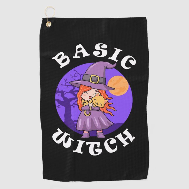 Toalla De Golf Regalo de Halloween | Bruja básica (Anverso)
