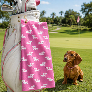 Toalla De Golf Regalo de mamá golfista con salchicha rosa bonita