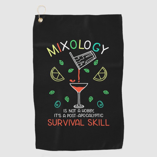 Toalla De Golf Regalo de Navidad | Mixólogo de barman (Anverso)