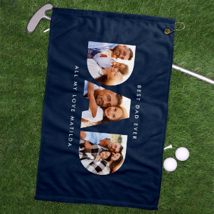 Toalla De Golf Regalo personalizado para papá de la foto azul mod