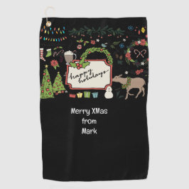 Toalla De Golf Regalo temático de Navidades de golf para golfista