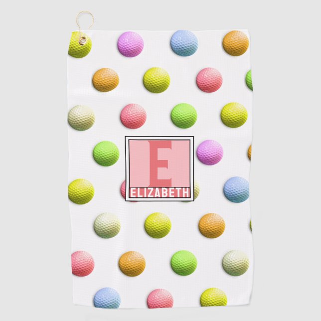 Toalla De Golf Regalos de golf de las damas monogramadas (Anverso)