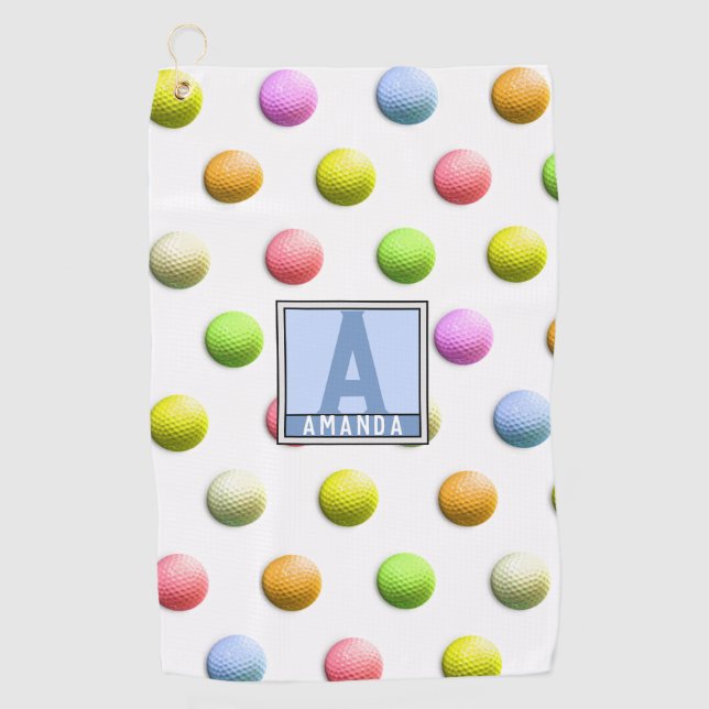 Toalla De Golf Regalos de golf de las damas monogramadas (Anverso)