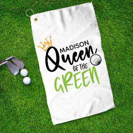 Toalla De Golf Reina De Golf De La Curiosa Verde Moderna Personal