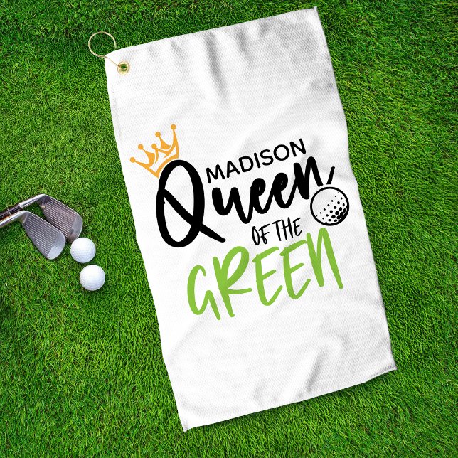 Toalla De Golf Reina De Golf De La Curiosa Verde Moderna Personal (Subido por el creador)