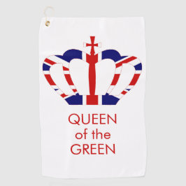 Toalla De Golf Reina de la corona verde del | Union Jack