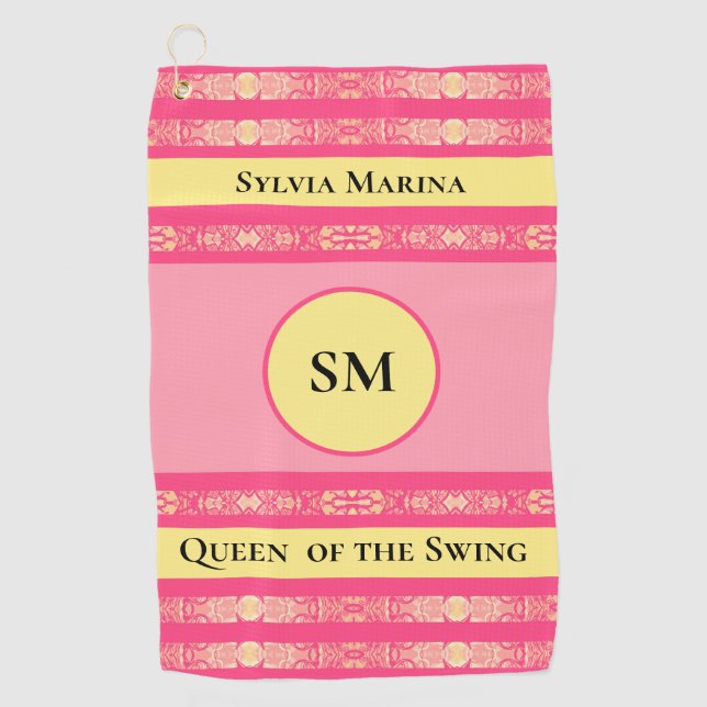 Toalla De Golf Reina del Swing Pink  (Anverso)