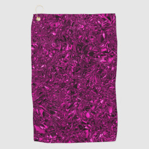 Toalla De Golf Relieve metalizado triturado con magenta de lujo p