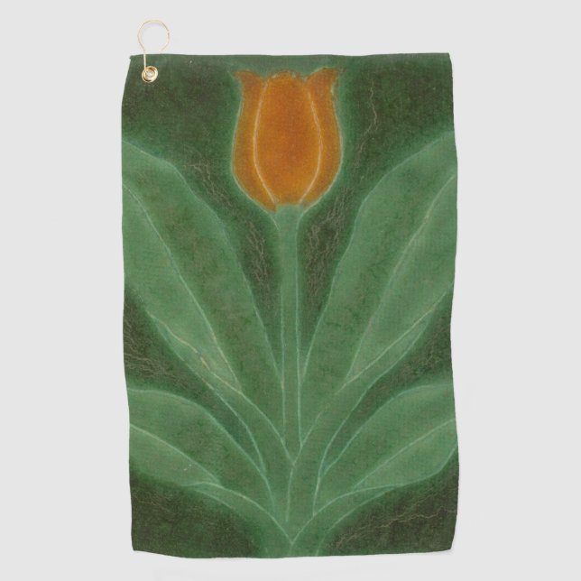 Toalla De Golf Repro Yellow Green Tulip Art Nouveau (Anverso)