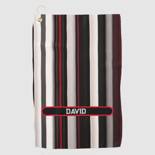 Toalla De Golf Resumen Colección de moda de las líneas rojas negr (Anverso)