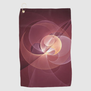 Toalla De Golf Resumen Elegante Vino Moderno Arte Fractal Rojo