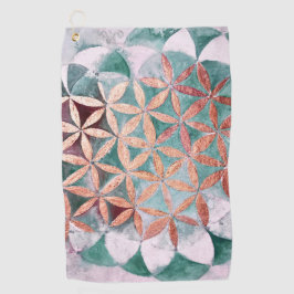 Toalla De Golf Resumen Rosa Verde azulado Patrón Rosette de color