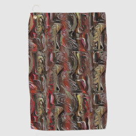 Toalla De Golf Resumen tallado en caoba y rojo oscuro