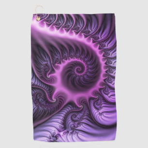 Toalla De Golf Resumen Vivid Guay Pink Purple Fractal Art Spiral