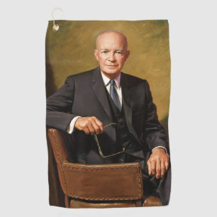 Toalla De Golf Retrato del presidente Dwight Eisenhower en la Cas