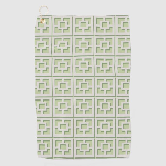 Toalla de golf Retro Green Trellis (Anverso)