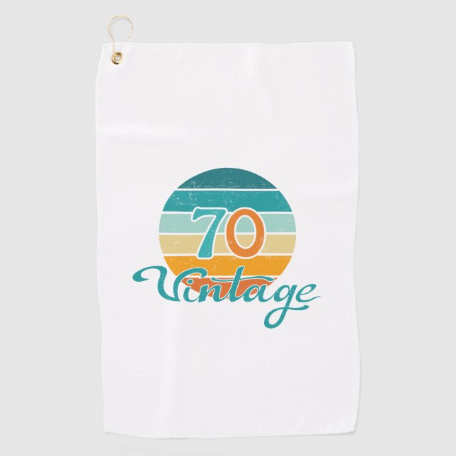 Toalla De Golf Retro Sunset 70 Vintage Distressed (Anverso)