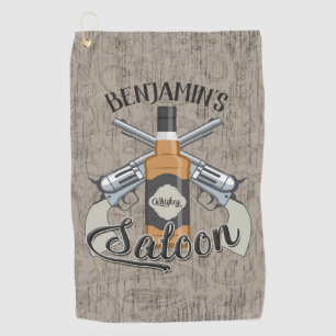 Toalla De Golf Revolver de vaquero de pistola de nombre personali