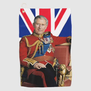 Toalla De Golf Rey Carlos III con bandera británica