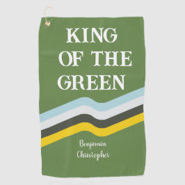 Toalla De Golf Rey de rayas verdes coloridas nombre de costumbre