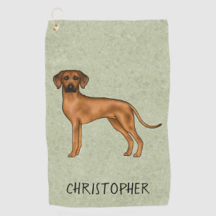 Toalla De Golf Rhodesian Ridgeback Perro Marrón Lindo Con Nombre